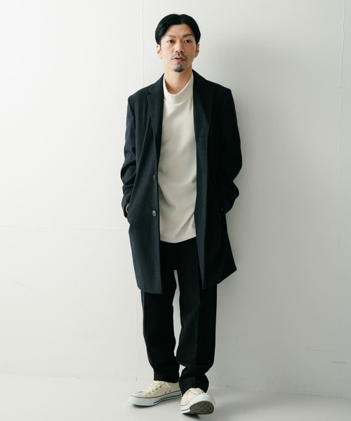 ITEMS URBANRESEARCH（アイテムズ アーバンリサーチ）の「Wool Blend チェスターコート（チェスターコート・メンズ・ネイビー/グレー/ブラック・MEDIUM/LARGE）」の8枚目の写真
