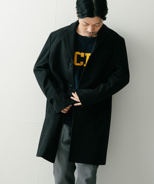 ITEMS URBANRESEARCH（アイテムズ アーバンリサーチ）の「Wool Blend チェスターコート（チェスターコート・メンズ・ネイビー/グレー/ブラック・MEDIUM/LARGE）」の9枚目の写真