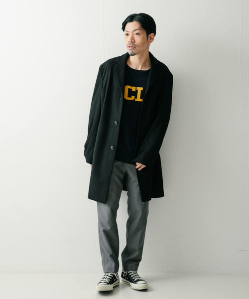 ITEMS URBANRESEARCH（アイテムズ アーバンリサーチ）の「Wool Blend チェスターコート（チェスターコート・メンズ・ネイビー/グレー/ブラック・MEDIUM/LARGE）」の11枚目の写真