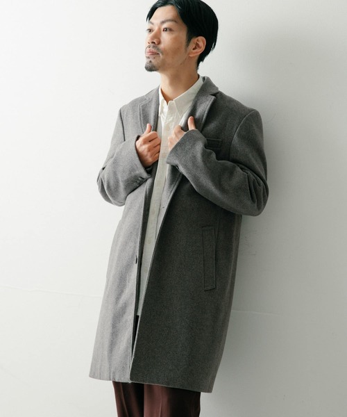 ITEMS URBANRESEARCH（アイテムズ アーバンリサーチ）の「Wool Blend チェスターコート（チェスターコート・メンズ・ネイビー/グレー/ブラック・MEDIUM/LARGE）」の12枚目の写真