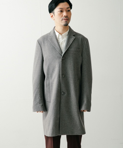 ITEMS URBANRESEARCH（アイテムズ アーバンリサーチ）の「Wool Blend チェスターコート（チェスターコート・メンズ・ネイビー/グレー/ブラック・MEDIUM/LARGE）」の16枚目の写真