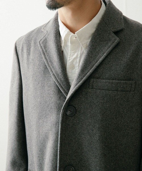 ITEMS URBANRESEARCH（アイテムズ アーバンリサーチ）の「Wool Blend チェスターコート（チェスターコート・メンズ・ネイビー/グレー/ブラック・MEDIUM/LARGE）」の21枚目の写真