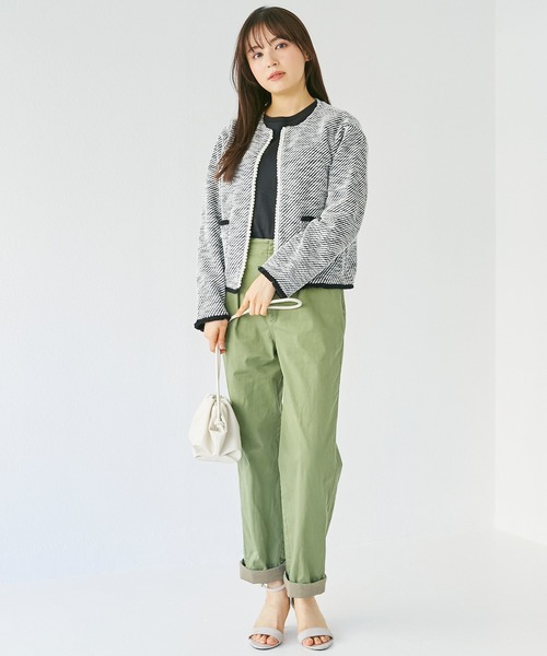 INCEDE（インシード）の「ツイードライク フリンジカットカーディガン（カーディガン/ボレロ・レディース・オフホワイト/ブラック・M/L/LL/3L/4L）」の18枚目の写真