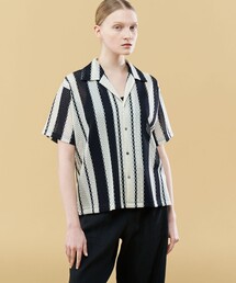 ねこ【新品】GALERIE VIE ギャルリーヴィー ストライプ シャツ コントラストストライプ レギュラーシャツ | GALERIE VIE (Women