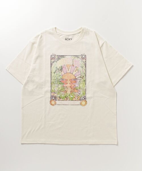 ROXY(ロキシー)の「ROXY/ロキシー RST231100 クルーネック ビックシルエット RST231100(Tシャツ/カットソー・レディース・ブラック/ホワイト/パープル・M/L)」の2枚目の写真