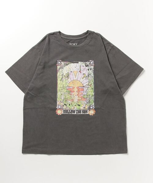 ROXY(ロキシー)の「ROXY/ロキシー RST231100 クルーネック ビックシルエット RST231100(Tシャツ/カットソー・レディース・ブラック/ホワイト/パープル・M/L)」の1枚目の写真