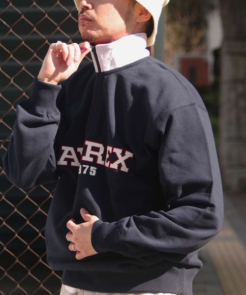 AVIREX（アヴィレックス）の「【直営店限定】LOGO HALF ZIP SWEAT / ロゴ ハーフジップ スウェット / AVIREX / アヴィレックス（スウェット・メンズ・ネイビー/グレー系その他3/グリーン・2XL/M/L/XL）」の17枚目の写真