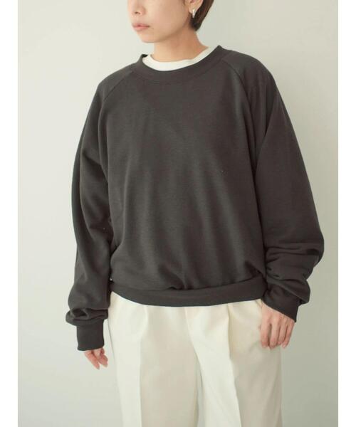 koe（コエ）の「ラグラントレーナー（スウェット・レディース・チャコールグレー/グリーン/ナチュラル・M）」の12枚目の写真