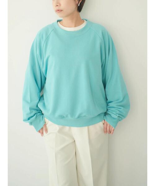 koe（コエ）の「ラグラントレーナー（スウェット・レディース・チャコールグレー/グリーン/ナチュラル・M）」の16枚目の写真