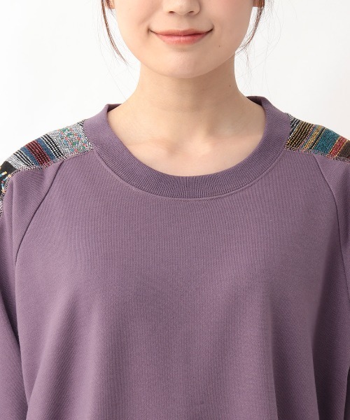 チチカカ（チチカカ）の「ジャガードヨークＴシャツ【ユニセックス】（Tシャツ/カットソー・メンズ・パープル/ブラック/グレー・FREE）」の17枚目の写真