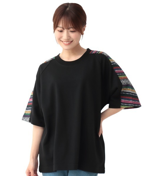 チチカカ（チチカカ）の「ジャガードヨークＴシャツ【ユニセックス】（Tシャツ/カットソー・メンズ・パープル/ブラック/グレー・FREE）」の10枚目の写真