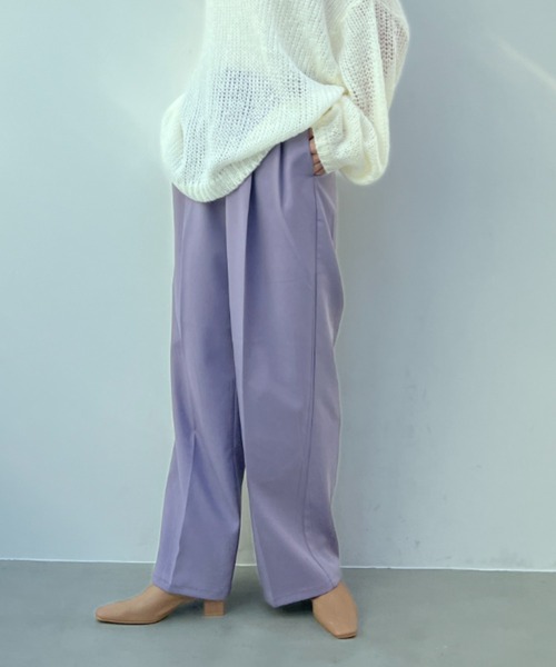 y/m(イム)の「エステルツイル2タックパンツ(スラックス・レディース・ベージュ/アイボリー/ブラック/グレー/パープル/イエロー・FREE)」の5枚目の写真