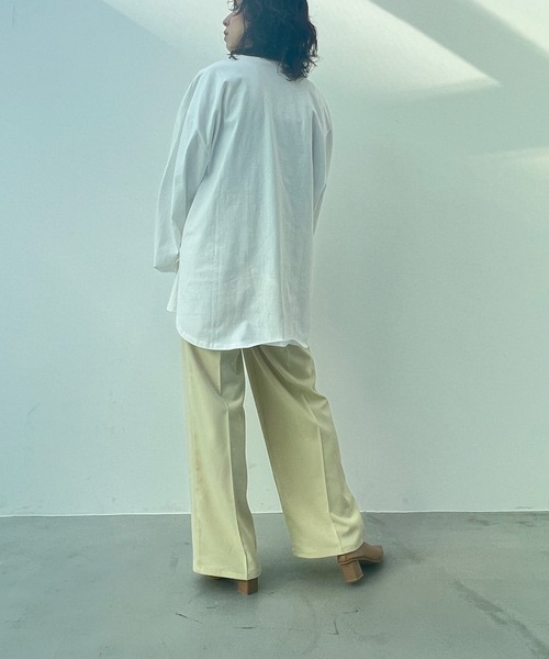 y/m(イム)の「エステルツイル2タックパンツ(スラックス・レディース・ベージュ/アイボリー/ブラック/グレー/パープル/イエロー・FREE)」の18枚目の写真