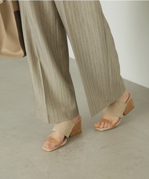 FREE'S MART（フリーズマート）の「◆コルクウェッジサンダル（サンダル・レディース・グレー/ブラック/グリーン・SMALL/MEDIUM）」の4枚目の写真