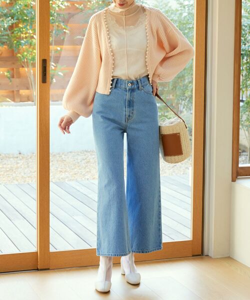 MAJESTIC LEGON(マジェスティックレゴン)の「パールショートニットカーデ(カーディガン/ボレロ・レディース・ブラック/オフホワイト/ピンク/イエロー・MEDIUM)」の13枚目の写真