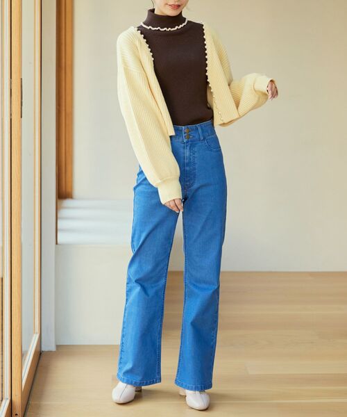 MAJESTIC LEGON(マジェスティックレゴン)の「パールショートニットカーデ(カーディガン/ボレロ・レディース・ブラック/オフホワイト/ピンク/イエロー・MEDIUM)」の19枚目の写真
