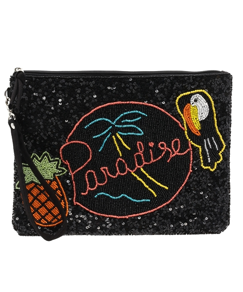 ROSE BUD(ローズバッド)の「(FF BAGS)FFC945 BEADS WORKS CLUTCH BAG(クラッチバッグ・レディース・ブラック・ONE SIZE)」の1枚目の写真