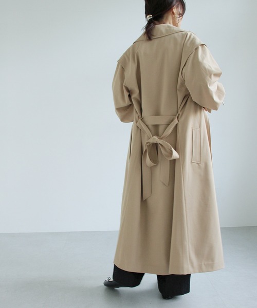 Crisp（クリスプ）の「ロングジレトレンチコート（トレンチコート・レディース・グリーン/ベージュ・FREE）」の8枚目の写真