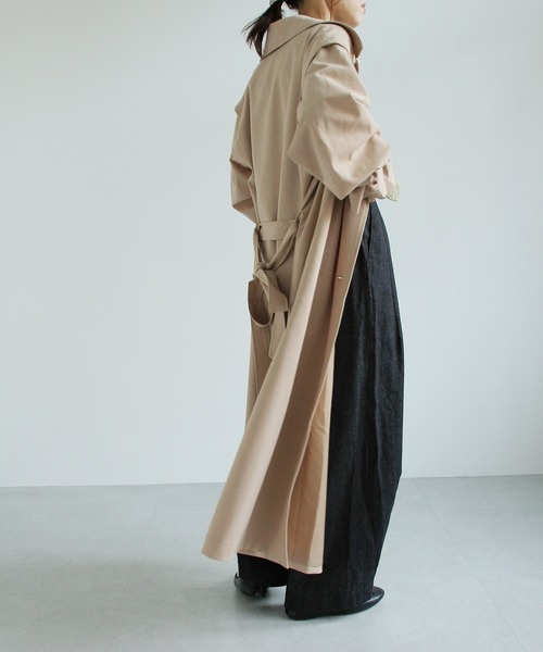 Crisp（クリスプ）の「ロングジレトレンチコート（トレンチコート・レディース・グリーン/ベージュ・FREE）」の9枚目の写真