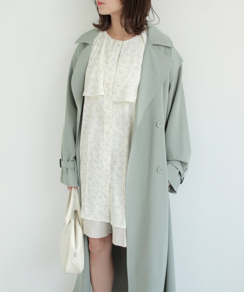 Crisp（クリスプ）の「ロングジレトレンチコート（トレンチコート・レディース・グリーン/ベージュ・FREE）」の19枚目の写真