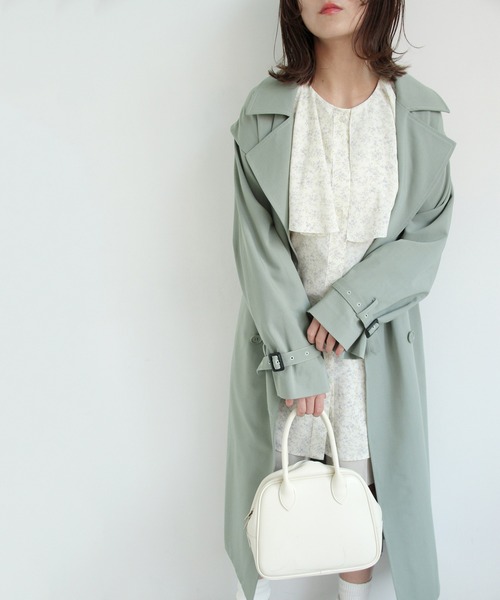 Crisp（クリスプ）の「ロングジレトレンチコート（トレンチコート・レディース・グリーン/ベージュ・FREE）」の20枚目の写真