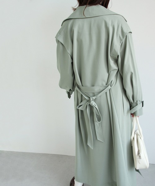 Crisp（クリスプ）の「ロングジレトレンチコート（トレンチコート・レディース・グリーン/ベージュ・FREE）」の22枚目の写真