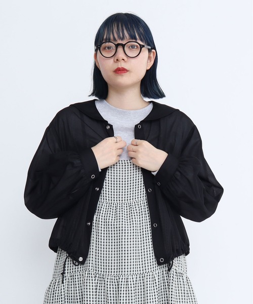 I am I in fact...（アイアムアイインファクト）の「Organza Tricot セーラーブルゾン（ブルゾン・レディース・ブラック/ブラウン/グリーン・FREE）」の13枚目の写真