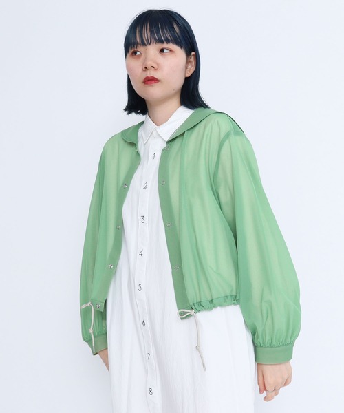 I am I in fact...（アイアムアイインファクト）の「Organza Tricot セーラーブルゾン（ブルゾン・レディース・ブラック/ブラウン/グリーン・FREE）」の9枚目の写真