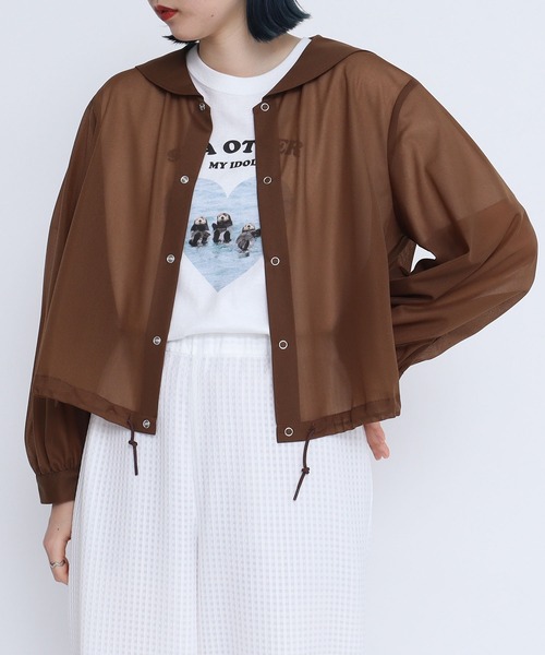 I am I in fact...（アイアムアイインファクト）の「Organza Tricot セーラーブルゾン（ブルゾン・レディース・ブラック/ブラウン/グリーン・FREE）」の5枚目の写真