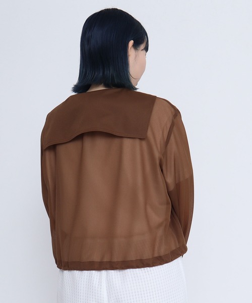 I am I in fact...（アイアムアイインファクト）の「Organza Tricot セーラーブルゾン（ブルゾン・レディース・ブラック/ブラウン/グリーン・FREE）」の6枚目の写真