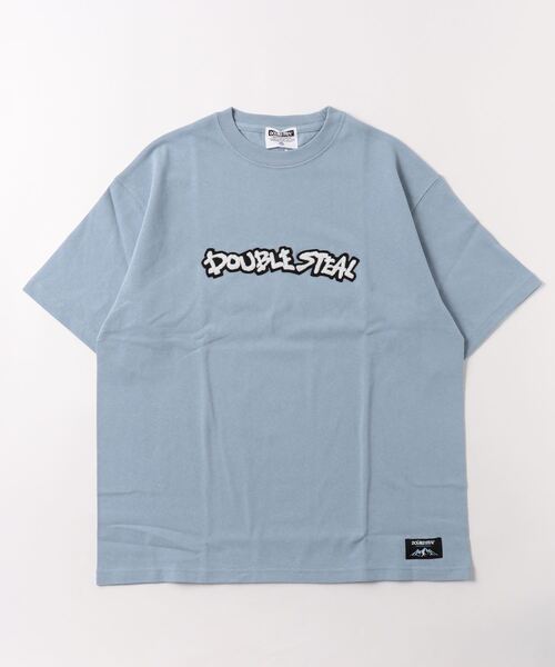 DOUBLE STEAL(ダブルスティール)の「サガラ刺繍ロゴ Tシャツ(Tシャツ/カットソー・メンズ・ホワイト/ブルー系その他/ブラック・X-LARGE/MEDIUM/LARGE)」の4枚目の写真