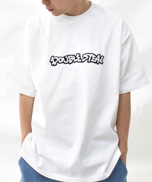 DOUBLE STEAL(ダブルスティール)の「サガラ刺繍ロゴ Tシャツ(Tシャツ/カットソー・メンズ・ホワイト/ブルー系その他/ブラック・X-LARGE/MEDIUM/LARGE)」の8枚目の写真