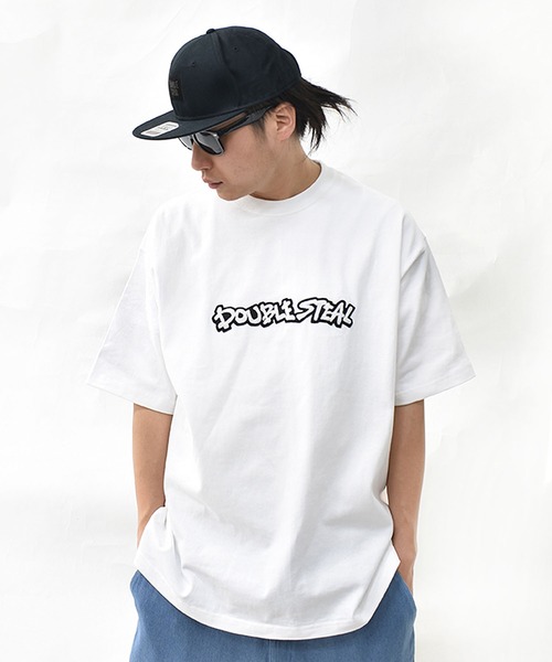 DOUBLE STEAL(ダブルスティール)の「サガラ刺繍ロゴ Tシャツ(Tシャツ/カットソー・メンズ・ホワイト/ブルー系その他/ブラック・X-LARGE/MEDIUM/LARGE)」の9枚目の写真