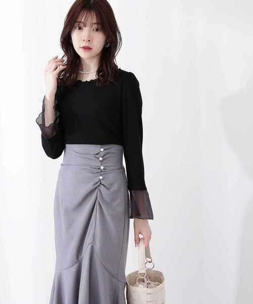 PROPORTION BODY DRESSING（プロポーションボディドレッシング）の「＜Ｅ＞シアーテレコ / 1213167400（Tシャツ/カットソー・レディース・ブラック/グレー・FREE）」の4枚目の写真