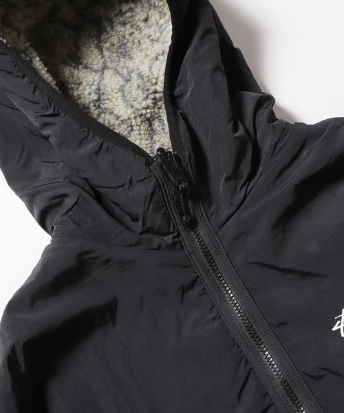STUSSY（ステューシー）の「STUSSY/ステューシー SNAKE JACQUARD SHERPA JACKET ボアジャケット ブルゾン リバーシブル 2WAY ワンポイント 総柄（ブルゾン・メンズ・ブラウン/グレー・M/L/S）」の9枚目の写真