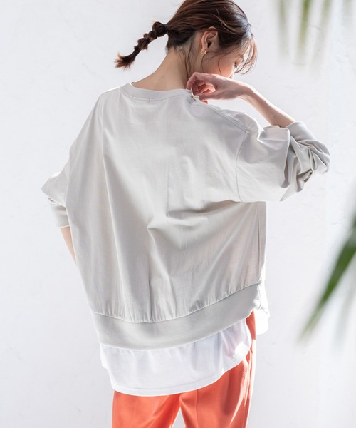 GLOBAL WORK(グローバルワーク)の「フェイクレイヤー長袖/WEB限定/176627(Tシャツ/カットソー・レディース・ブラック/ブルー系その他/モカ/グレイッシュベージュ・MEDIUM/LARGE)」の19枚目の写真