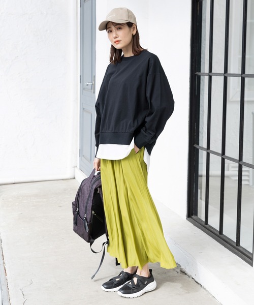 GLOBAL WORK(グローバルワーク)の「フェイクレイヤー長袖/WEB限定/176627(Tシャツ/カットソー・レディース・ブラック/ブルー系その他/モカ/グレイッシュベージュ・MEDIUM/LARGE)」の21枚目の写真