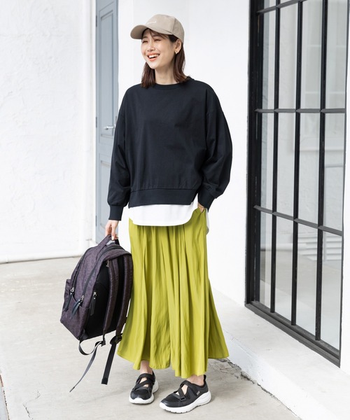 GLOBAL WORK(グローバルワーク)の「フェイクレイヤー長袖/WEB限定/176627(Tシャツ/カットソー・レディース・ブラック/ブルー系その他/モカ/グレイッシュベージュ・MEDIUM/LARGE)」の15枚目の写真