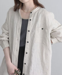 fredy emue | 【fredyemueフレディエミュ】リネンバンドカラーシャツ(シャツ/ブラウス)