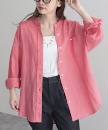 fredy emue | 【fredyemueフレディエミュ】リネンバンドカラーシャツ(シャツ/ブラウス)