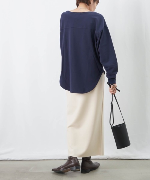 新色追加】LC/LLL ダンボールニットタイトスカート / サイドジップ