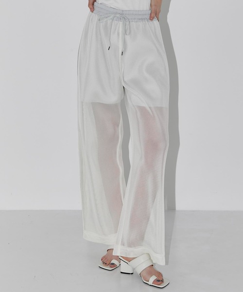 CITY TOKYO（シティトウキョウ）の「ダブルフェイスメッシュパンツ（その他パンツ・レディース・ブラック/ホワイト・1/2）」の4枚目の写真