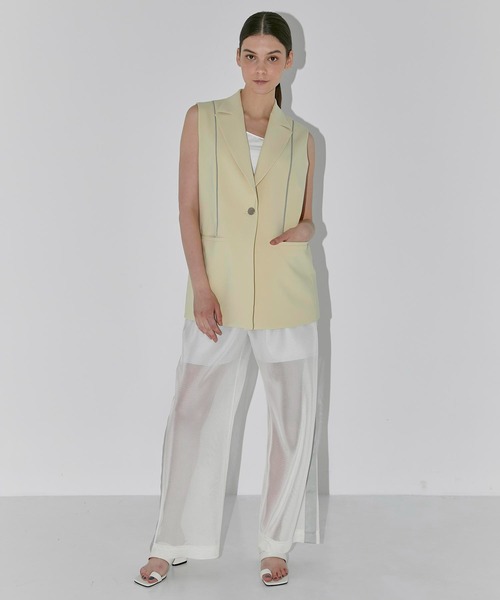 CITY TOKYO（シティトウキョウ）の「ダブルフェイスメッシュパンツ（その他パンツ・レディース・ブラック/ホワイト・1/2）」の5枚目の写真