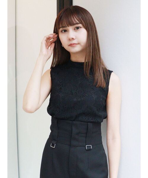 MURUA（ムルーア）の「レースノースリーブトップス（シャツ/ブラウス・レディース・ブラック/グリーン/オレンジ・FREE）」の6枚目の写真