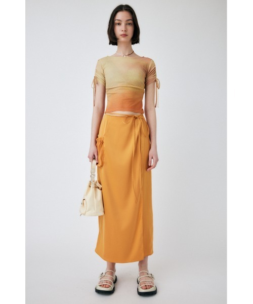 MOUSSY(マウジー)の「OMBRE SHEER SHRRING トップス(Tシャツ/カットソー・レディース・オレンジ/レッド/ブルー・FREE)」の22枚目の写真
