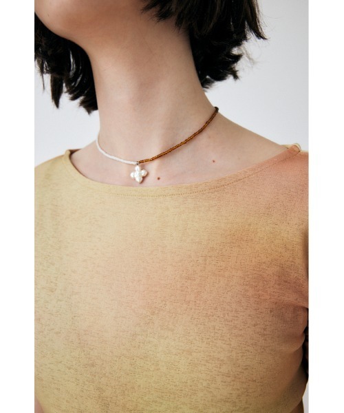 MOUSSY(マウジー)の「OMBRE SHEER SHRRING トップス(Tシャツ/カットソー・レディース・オレンジ/レッド/ブルー・FREE)」の7枚目の写真