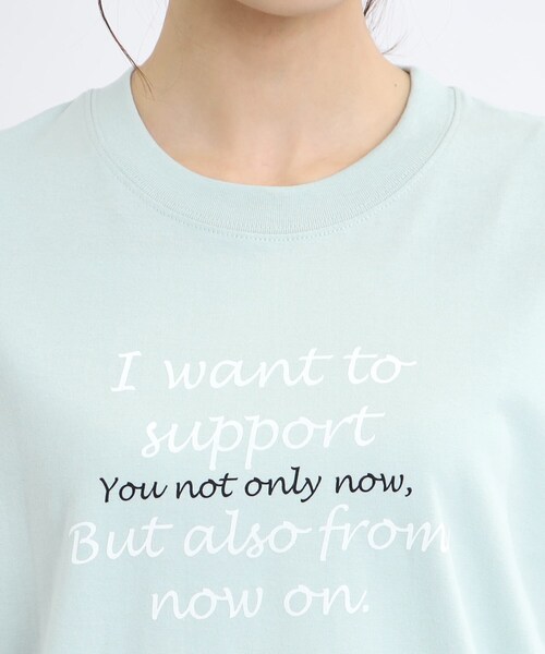 Reflect(リフレクト)の「【WORLD for the World/洗える】ロゴプリントTシャツ(Tシャツ/カットソー・レディース・ライトグリーン・09)」の3枚目の写真