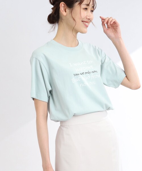 Reflect(リフレクト)の「【WORLD for the World/洗える】ロゴプリントTシャツ(Tシャツ/カットソー・レディース・ライトグリーン・09)」の12枚目の写真