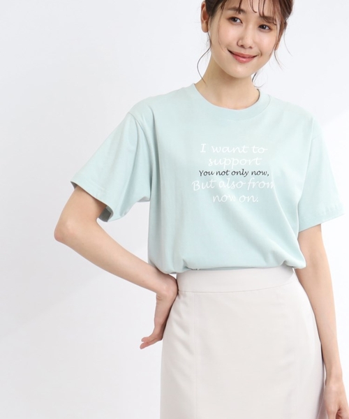 Reflect(リフレクト)の「【WORLD for the World/洗える】ロゴプリントTシャツ(Tシャツ/カットソー・レディース・ライトグリーン・09)」の7枚目の写真