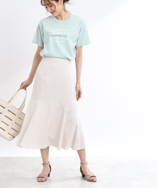 Reflect(リフレクト)の「【WORLD for the World/洗える】ロゴプリントTシャツ(Tシャツ/カットソー・レディース・ライトグリーン・09)」の14枚目の写真